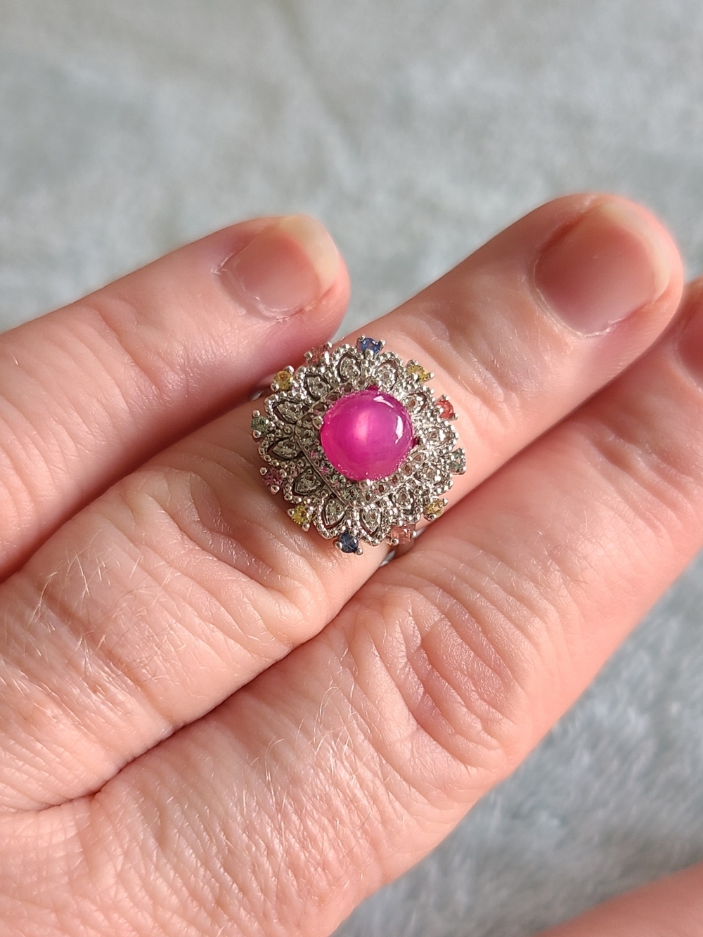 Sterling Silver Ruby Ring - Picture 2 of 6
